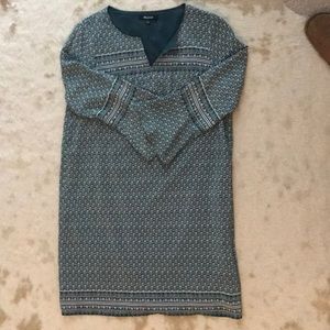 Madewell 100% silk Green shift dress